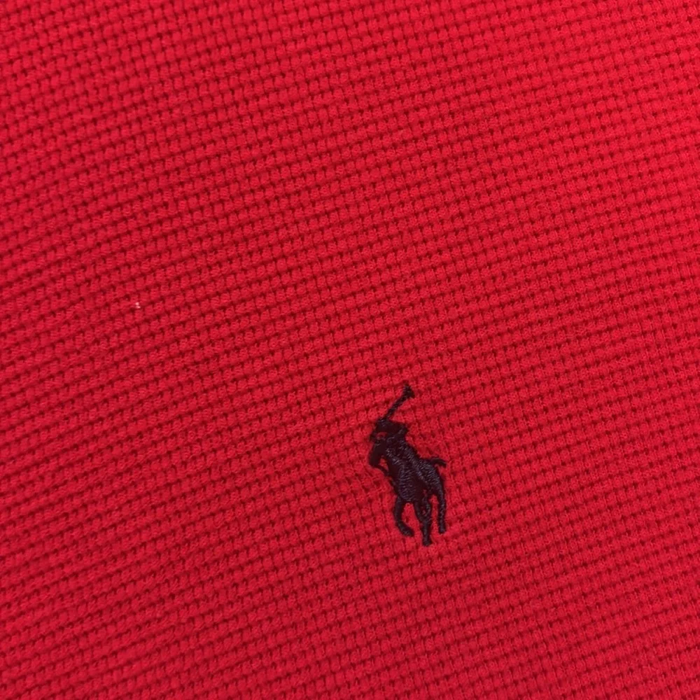 Men's Polo Ralph Lauren Red Thermal Waffle Knit Red Longsleeve Shirt